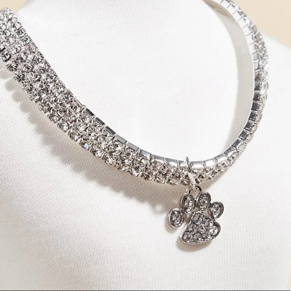 🐾 New Rhinestone Paw Pet Collar - Picture 3 of 5